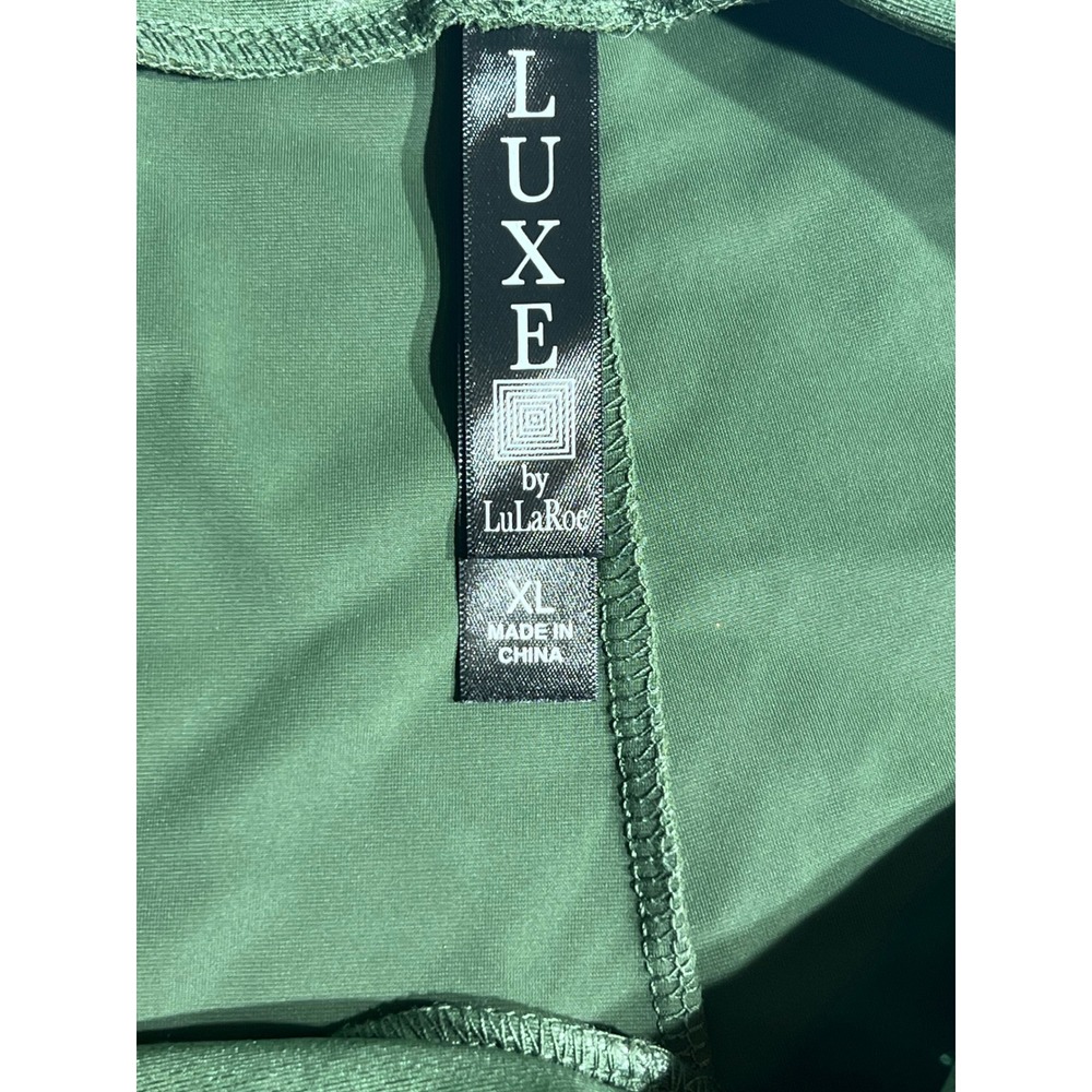 Luxe by LuLaRoe Leggings Womens XL Metallic Forest Green Shiny Stretchy Pants
